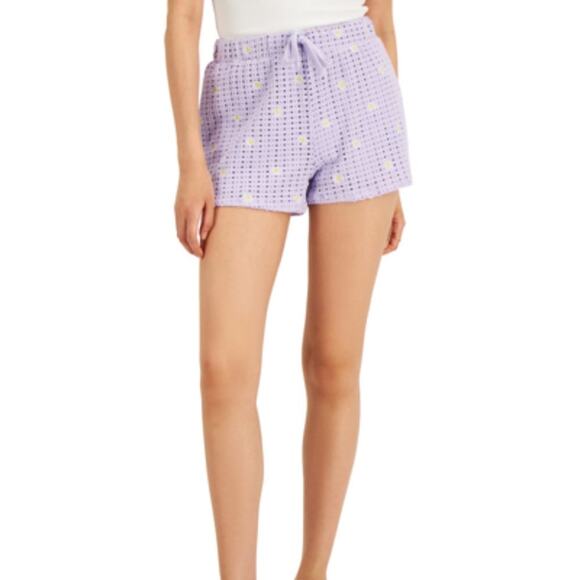 CRAVE FRAME JUNIORS' CROCHET EMBROIDERED SHORTS IN PASTEL LILAC COMBO SIZE L - Picture 1 of 7